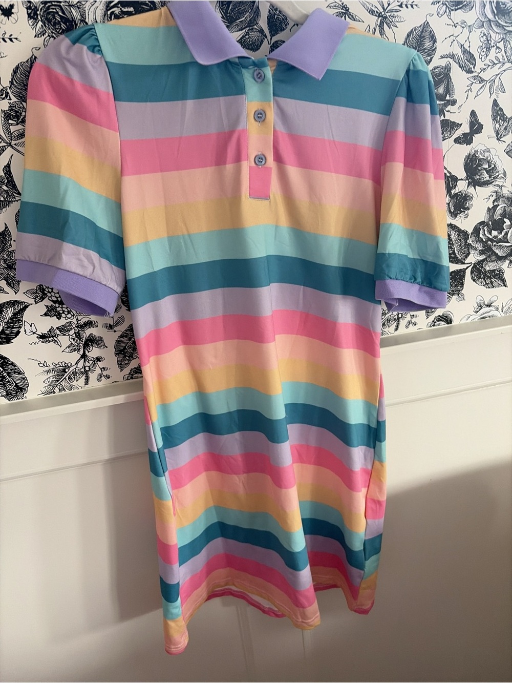 Pastel Striped Polo Dress